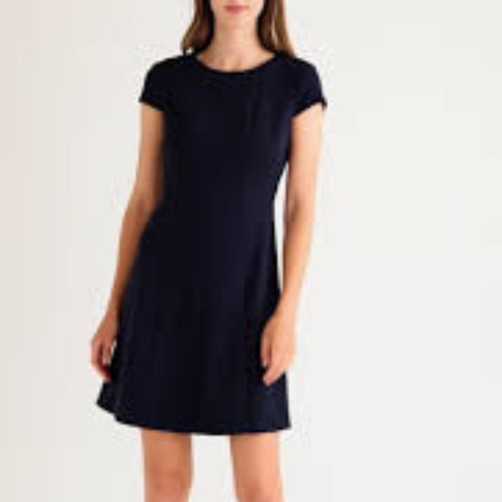 Eliza J Womens Navy Blue Cap Sleeve Mini Fit and Flare Dress Size 4